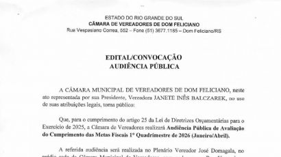 Audiência Pública - 1° Quadrimestre de 2026 (janeiro/abril)
